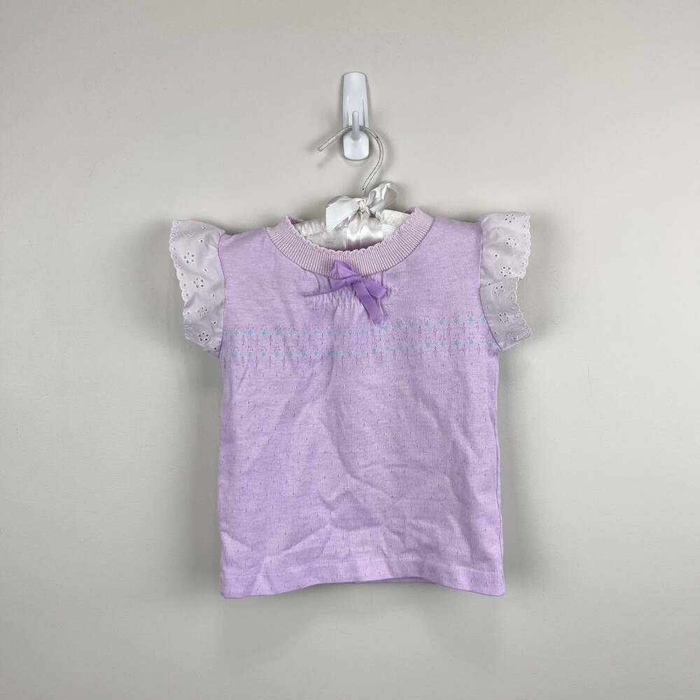 Vintage Healthex Purple Pointelle T-Shirt 24 Months USA